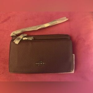 Coach Boysenberry Leather Wristlet